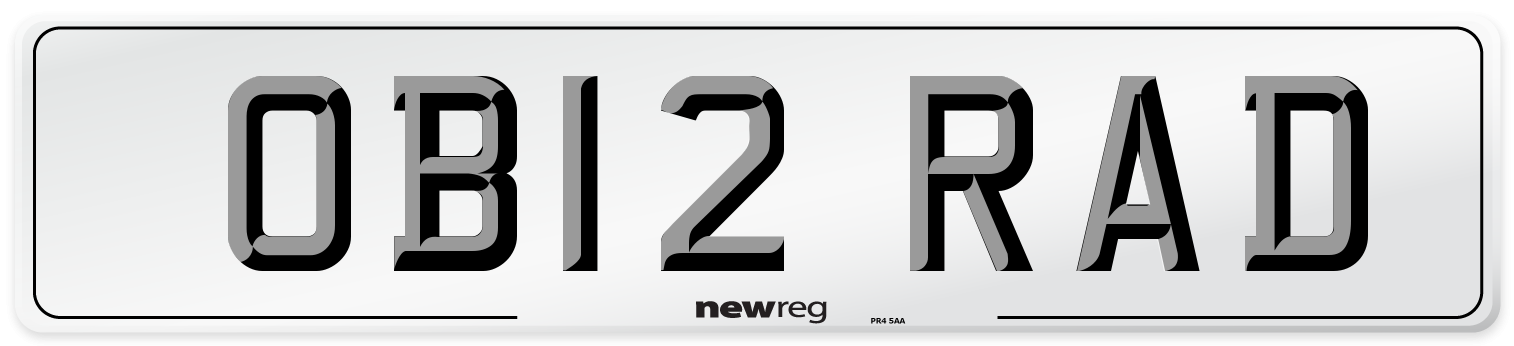 OB12 RAD Number Plate from New Reg